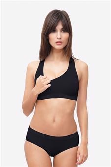 Soutien-gorge allaitement jour et nuit noir en bambou