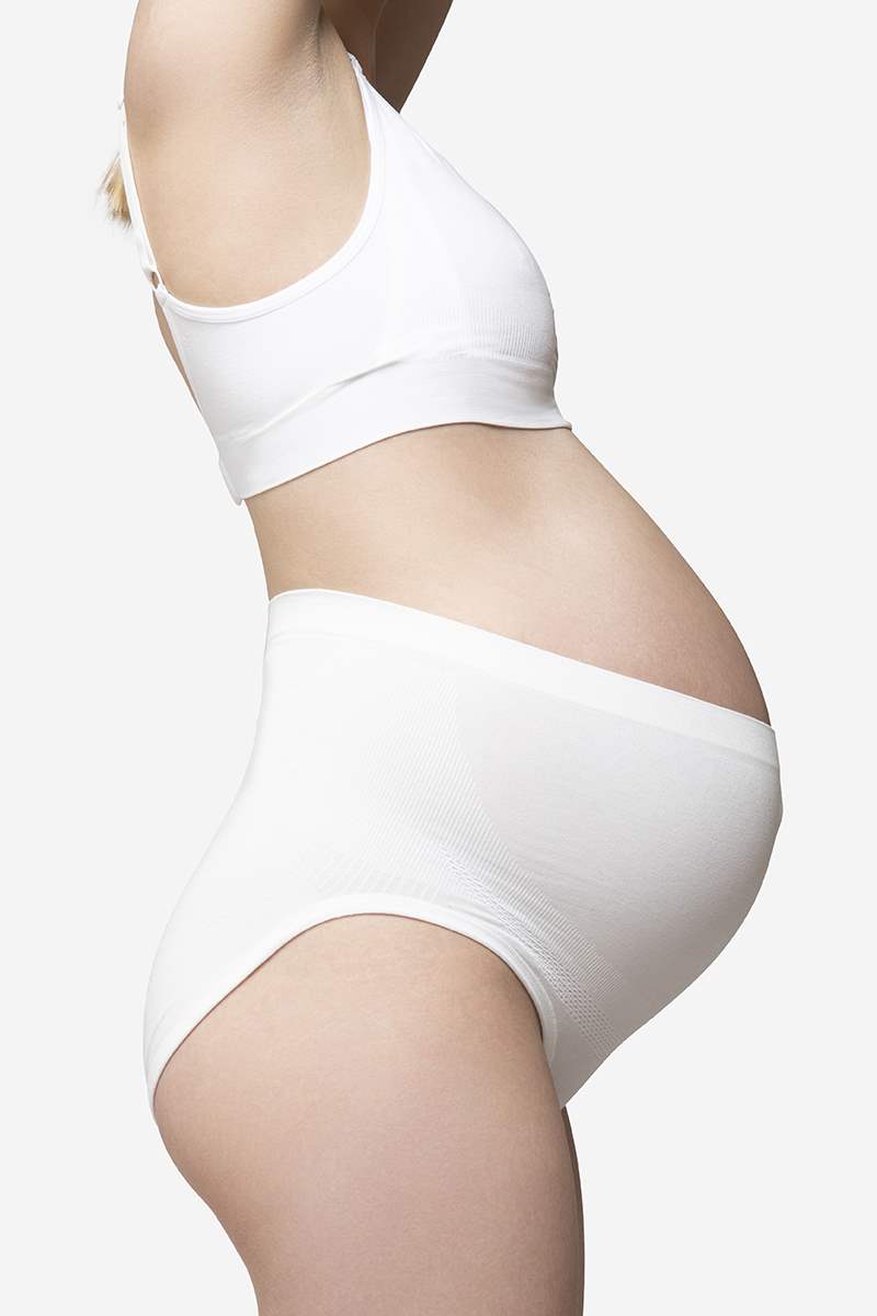 Culotte de grossesse blanche taille haute en fibres de bambou ultra-douces