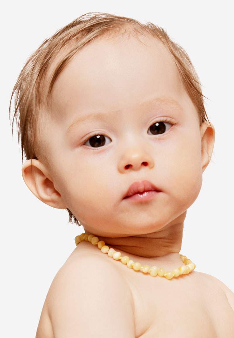 Collier de dentition jaune pour bébé/bambin