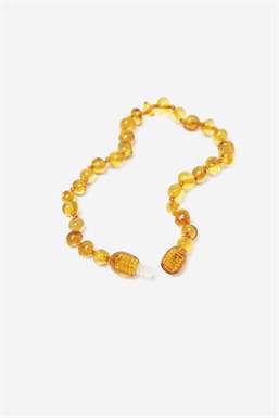 Bracelet pour bébé en ambre de couleur cognac - Ouvert