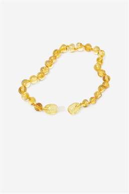 Bracelet pour bébé en ambre de teinte miel - Ouvert