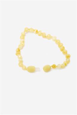 Bracelet pour maman et papa  en ambre de teinte jaune - Ouvert