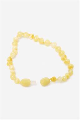 Bracelet pour bébé en ambre de teinte jaune - Ouvert