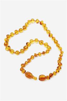 Collier de dentition teinte cognac pour bébé/bambin — matériau 100 % naturel - ouvert