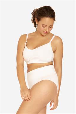 Soutien-gorge allaitement blanc à clips, en bambou bio - Plus size