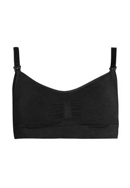 Soutien-gorge allaitement noir à clips, en bambou bio - Détail