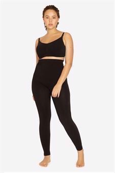 Legging grossesse noir en bambou (cultivées biologiques) - Taille plus, en pied