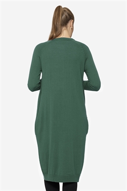 Robe d’allaitement en laine mérinos verte - Vue de dos