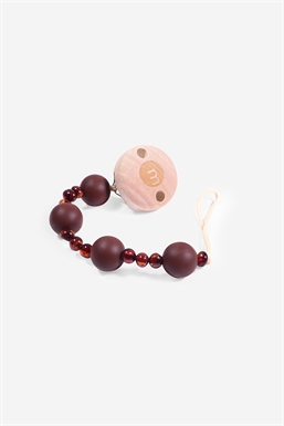 Attache-tétine ambre - marron