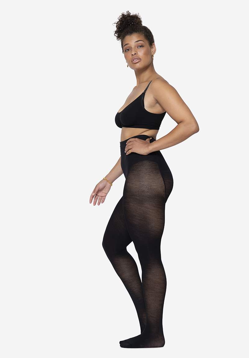 Collant de grossesse thermo avec ampleur réglable à la taille - noir