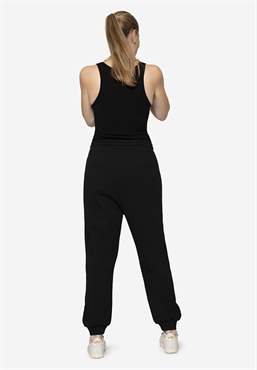 Pantalon de survêtement noir, 100% coton certifié GOTS- Vue de dos