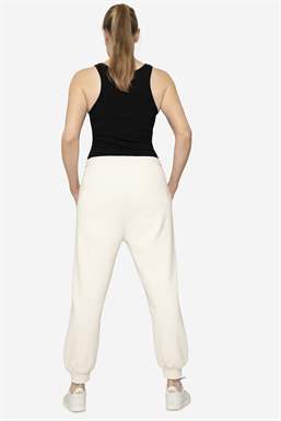 Pantalon de survêtement crème, 100% coton certifié GOTS - vue de dos