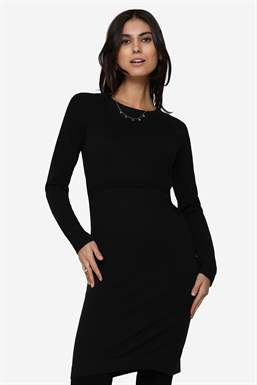 Robe d\'allaitement noire à col rond