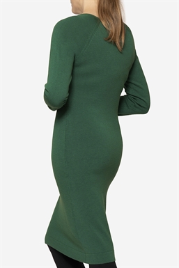 Robe d\'allaitement vert – coupe classique à col rond - Vue de dos 