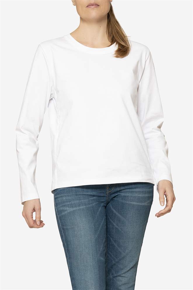 T-shirt d\'allaitement blanc 100% coton bio - Vue de face 