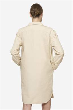 Robe tunique d’allaitement ample, beige en coton bio - vue de dos