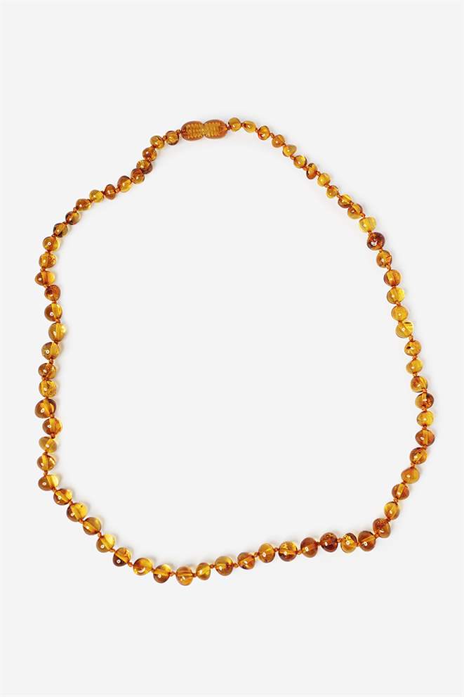 Collier Maman et papa d’ambre cognac -  Produit 100 % naturel - ferme