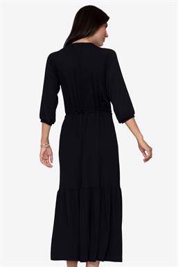 Robe d’allaitement noire style bohème (cultivées biologiques)bohème - vu de dos