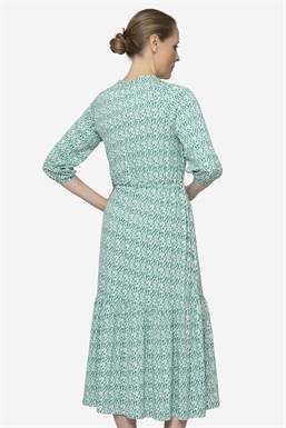 Robe d’allaitement vert fleurie style bohème - Vue de dos