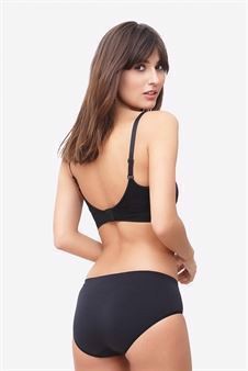 Soutien-gorge de grossesse et d’allaitement Milker noir en laine, vue de dos