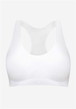 Soutien-gorge allaitement blanc en fibres de bambou (cultivées biologiques) - Vue de face