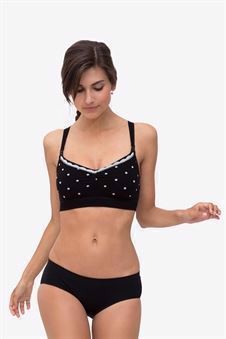 Soutien-gorge d’allaitement noir à pois façon brassière