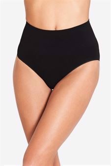 Culotte de grossesse noire taille haute (cultivées biologiques) - vue de face 