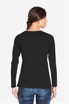 Blouse allaitement cache-cœur noire à manches longues - vue de dos