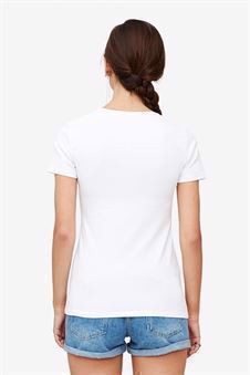 T-shirt allaitement blanc, effet cache-coeur et col en V - vue de dos