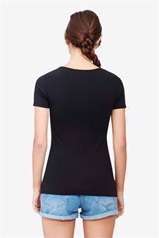 T-shirt allaitement noire à manches courtes en coton biologique