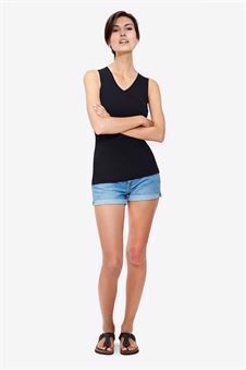 Haut allaitement noire – Modèle classique et simple en coton bio, en pied
