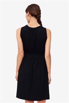 Robe d’allaitement noire sans manches, jusqu’aux genoux en fibre de bambou